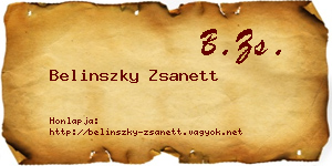 Belinszky Zsanett névjegykártya